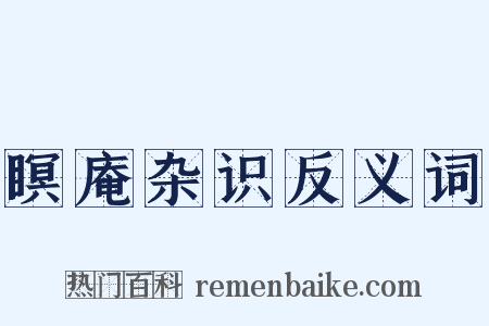 瞑庵杂识反义词是什么意思的图片